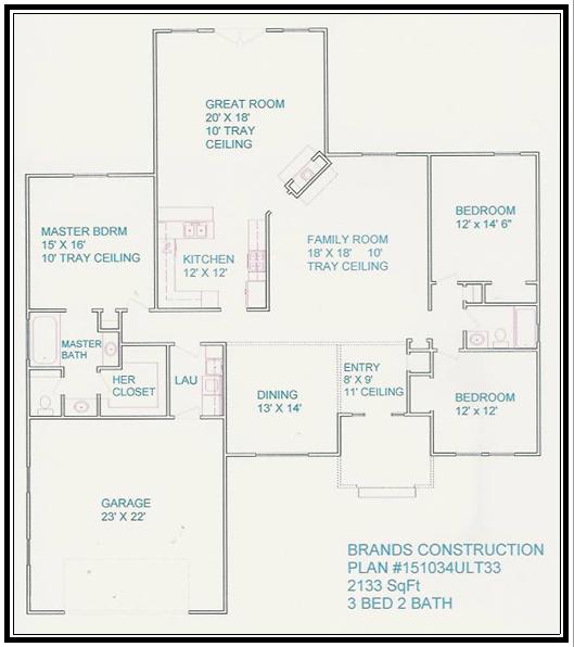House free floor plan for new home building. This  plan of a home 1902 square feet is a new home plan built by Brands Construction and is a house building  plan of our new house and home stock plan free series