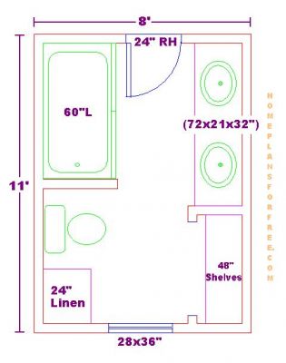 Designbathroom Online Free on Free Bathroom Plan Design Ideas   Bathroom Design 8x11 Size Free