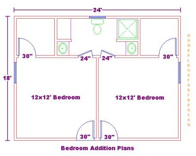 Bathroom and Bedroom Addition Floor Plans