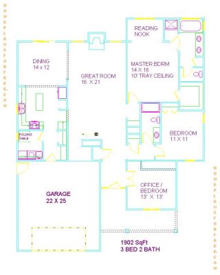 Free House Design on Home Floor Plan For A 1900 Sq Ft Home For Planning Bathroom Renovation