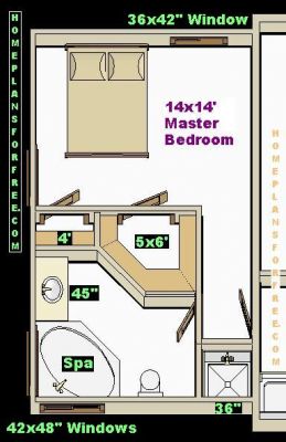 14x14 Master Bedroom Addition Design Ideas with Master Bath and 2 