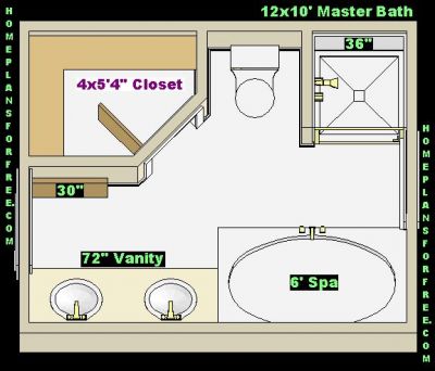 10X10 Master Bathroom Floor Plans