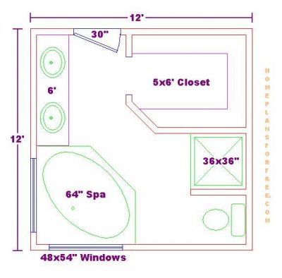 Bathroom on Free Bathroom Plan Design Ideas   Master Bathroom Design 12x12 Size