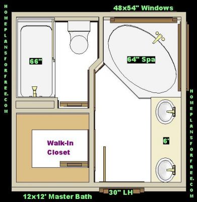 Bathroom Layout on Free Bathroom Plan Design Ideas   Master Bathroom Plans Free 12x12