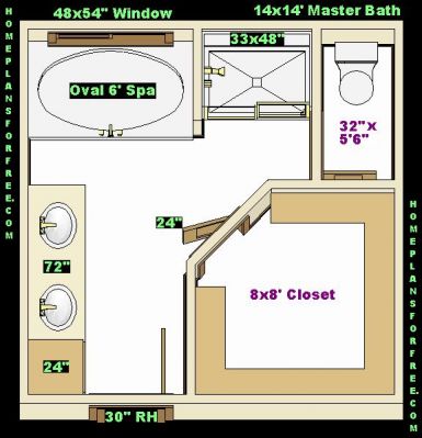 Design Ideas   Home on Free Bathroom Plan Design Ideas   Master Bathroom Design 14x14 Size