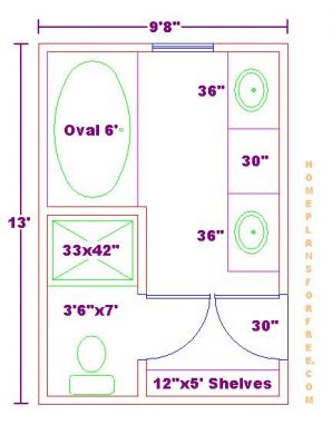 Bathroom floor plans 9x13