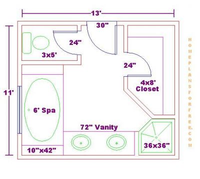 Design Bathroom Floor Plan on Free 11x13 Master Bathroom Floor Plan With Spa And Spa Side Shelves