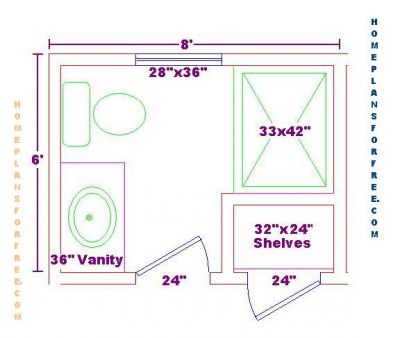 Bathroom floor plans 3/4