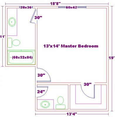 Free Closet Design on Master Bedroom Floor Plan With Ideas For 5x11 Master Bath And Closet