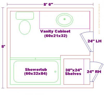 8X8 Bathroom Floor Plans