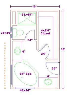 Bathroom Plan Design Ideas - Master Bathroom Plans/Free 10x16 Master 