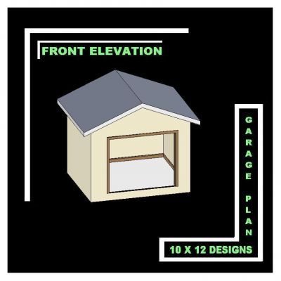  shed building front elevation of a 10 x12 storage shed building plan