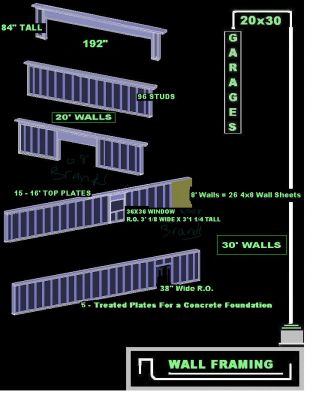 Free 20x30 Garage Building Wall Framing Materials