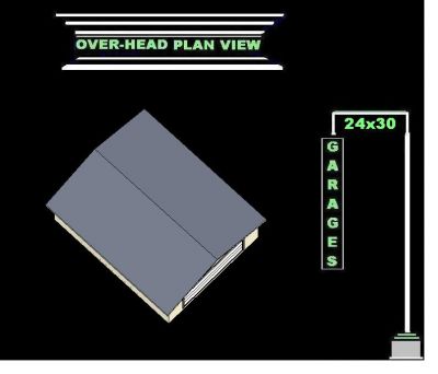  plan with 4 12 gable roof 24 x30 full garage plan elevation displays