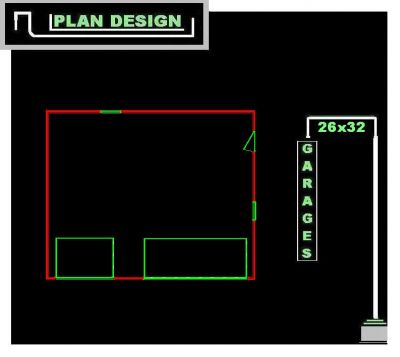 Storage Shed Directory Designs 26'x32' Garage Building Floor Plan