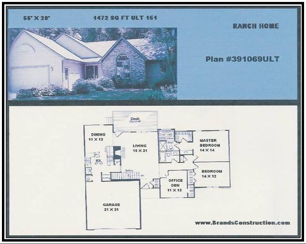 House free  plan of new home  plan of home 1472 square feet This  home by Brands Construction is a house in our New house and home stock plan free series