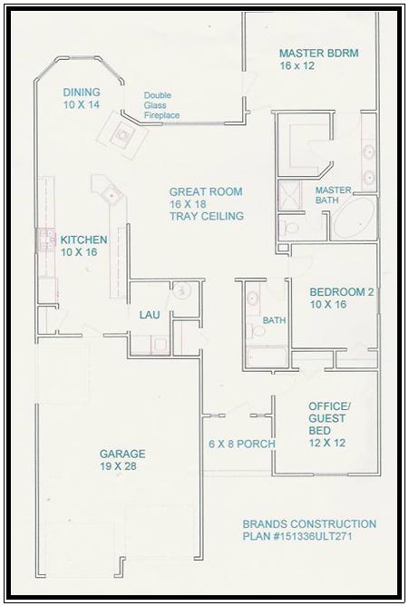 House free floor plan for new home building. This  plan of home 1480 square feet is a home built  by Brands Construction and is a house plan  in our New house and home stock plan free series