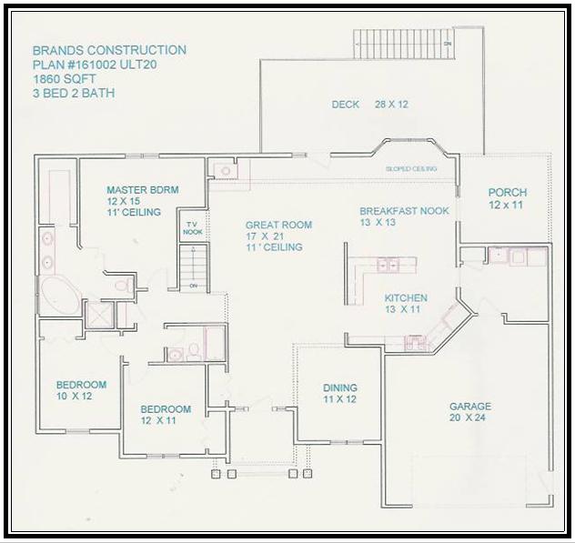 House free floor  plan for new home building. This  plan of a home 1780 square feet is a new home plan built by Brands Construction and is a house building  plan of our new house and home stock plan free series
