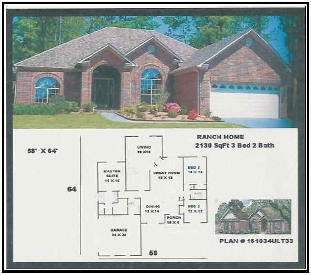 House free floor and  elevation view plans for new home building. This  plan of a home 2233 square feet is a new home plan built by Brands Construction and is a house building  plan of our new house and home stock plan free series